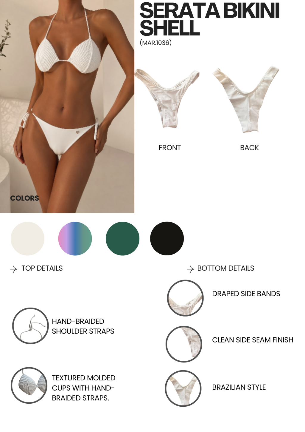 Serata bikini shell turquesa (MAR.1036)