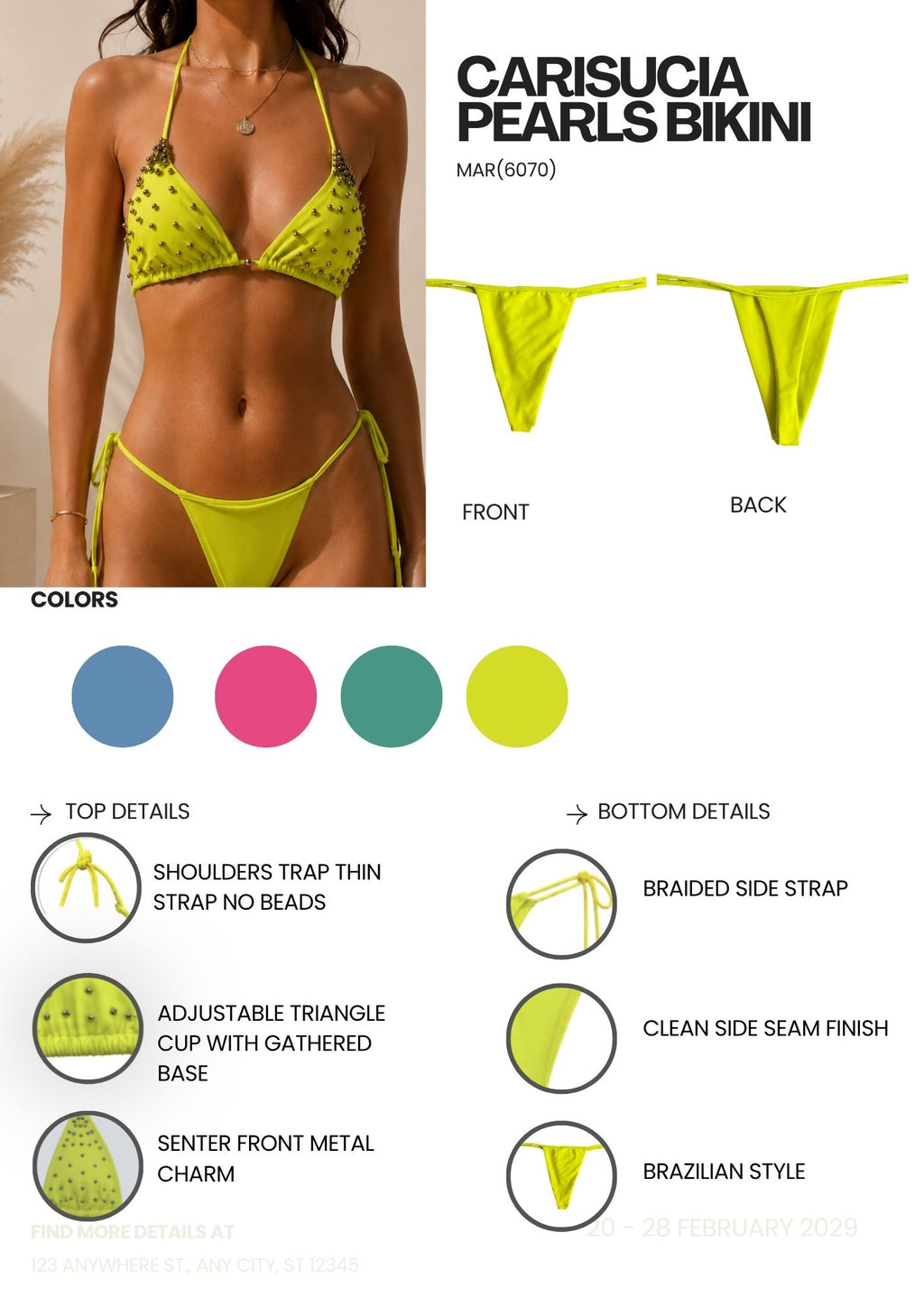 Carisucia Pearls Pink Bikini (MAR-6070)