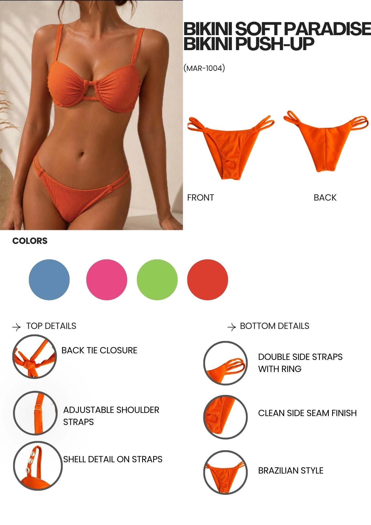 Bikini soft paradise bikini Push-up (MAR-1004)