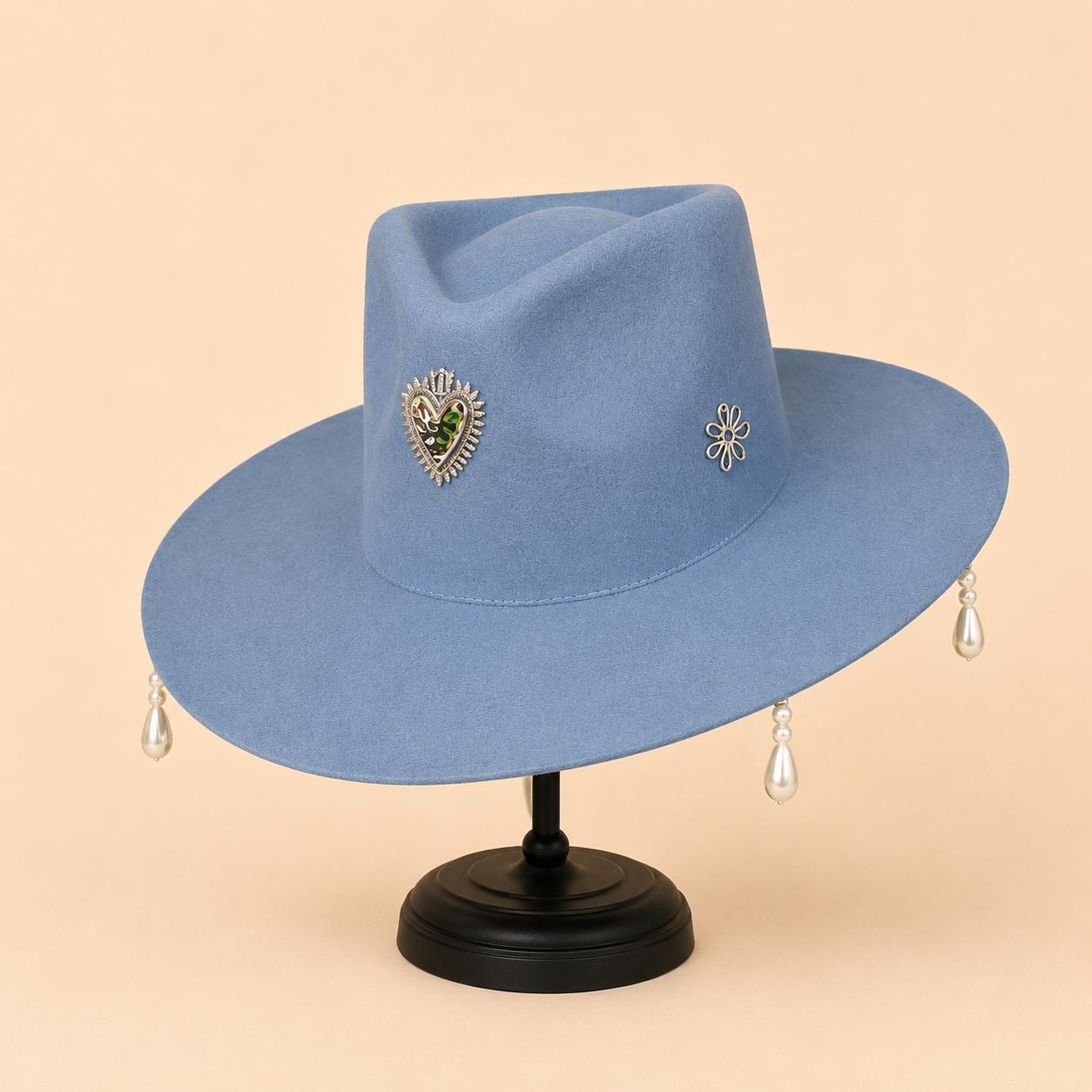 Fedora verde perlas tears (MX-001)