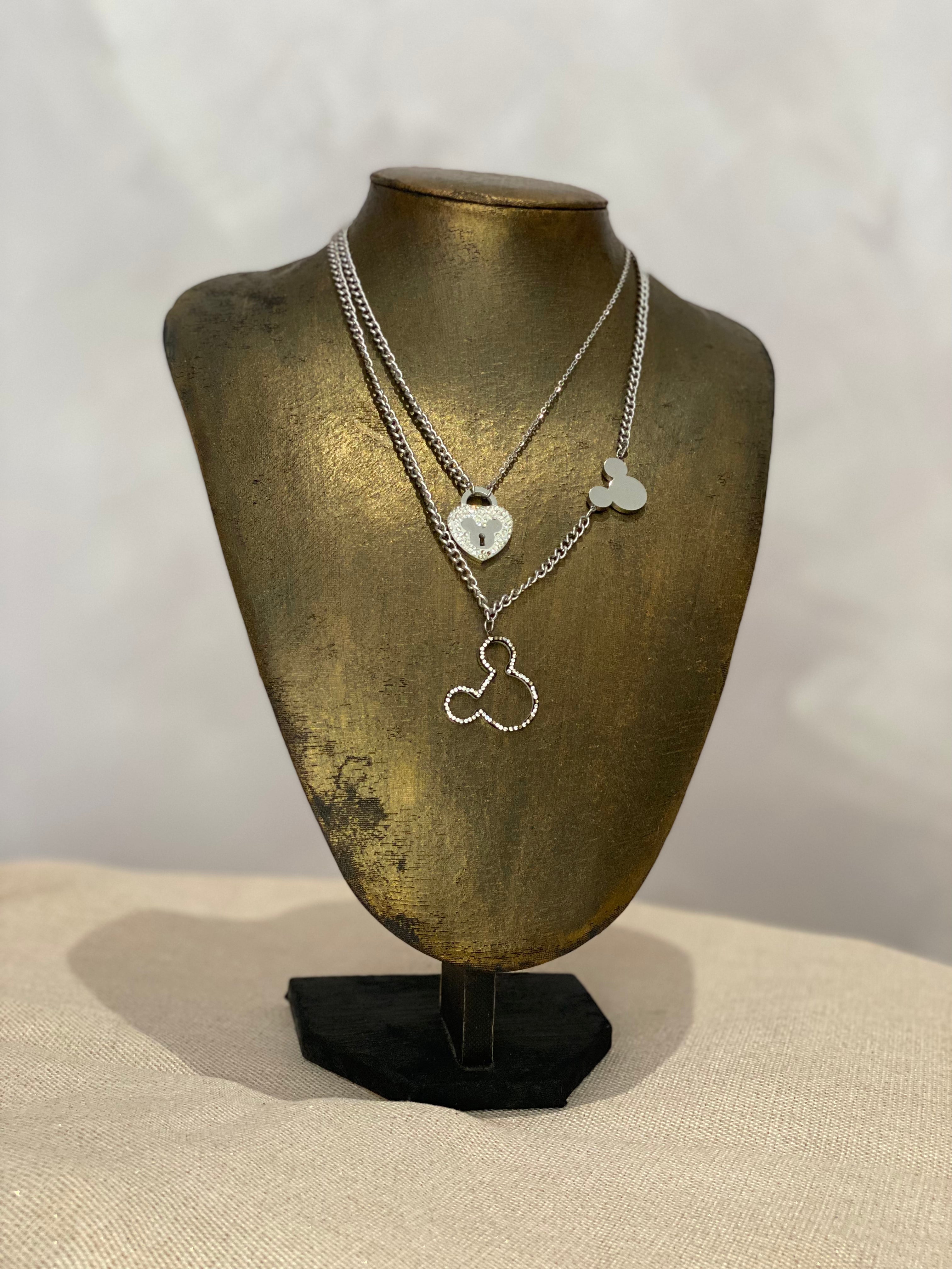 Locked heart layered necklace