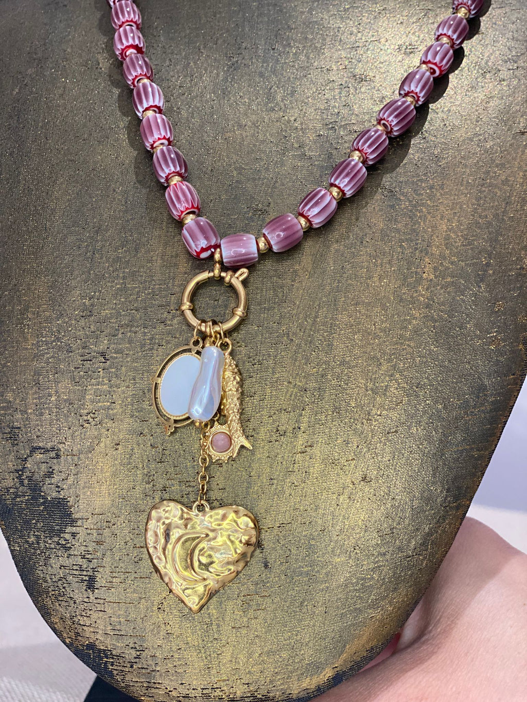 Necklace purple pearl (GL-0014)