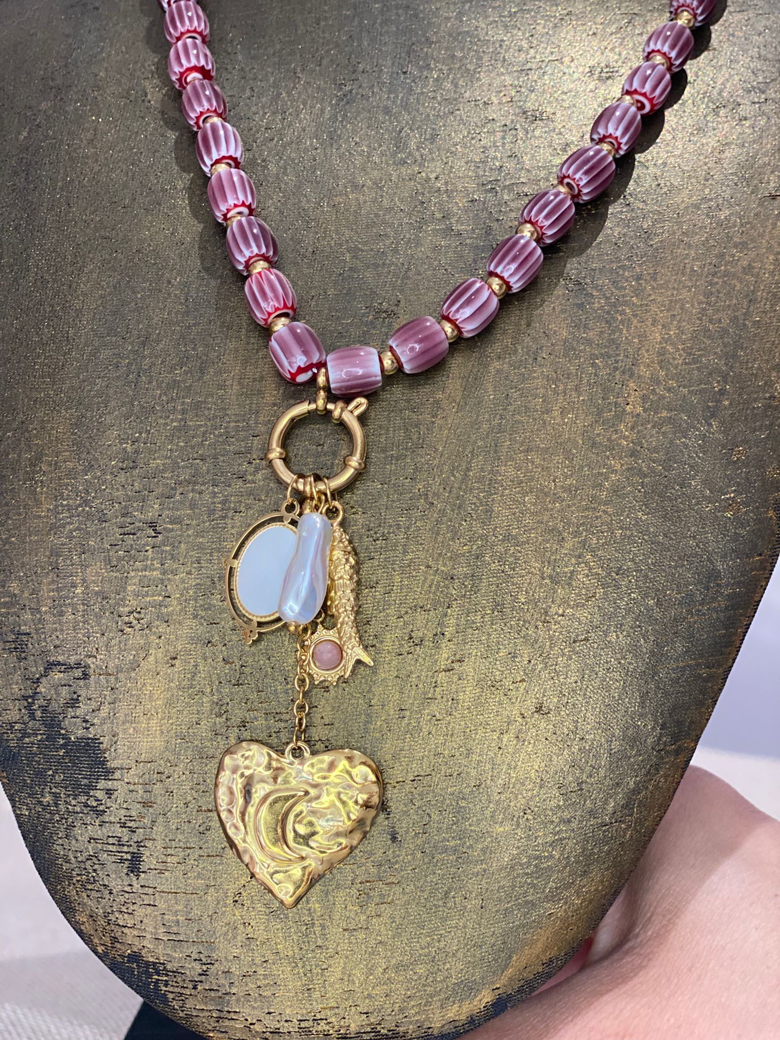 Necklace purple pearl (GL-0014)