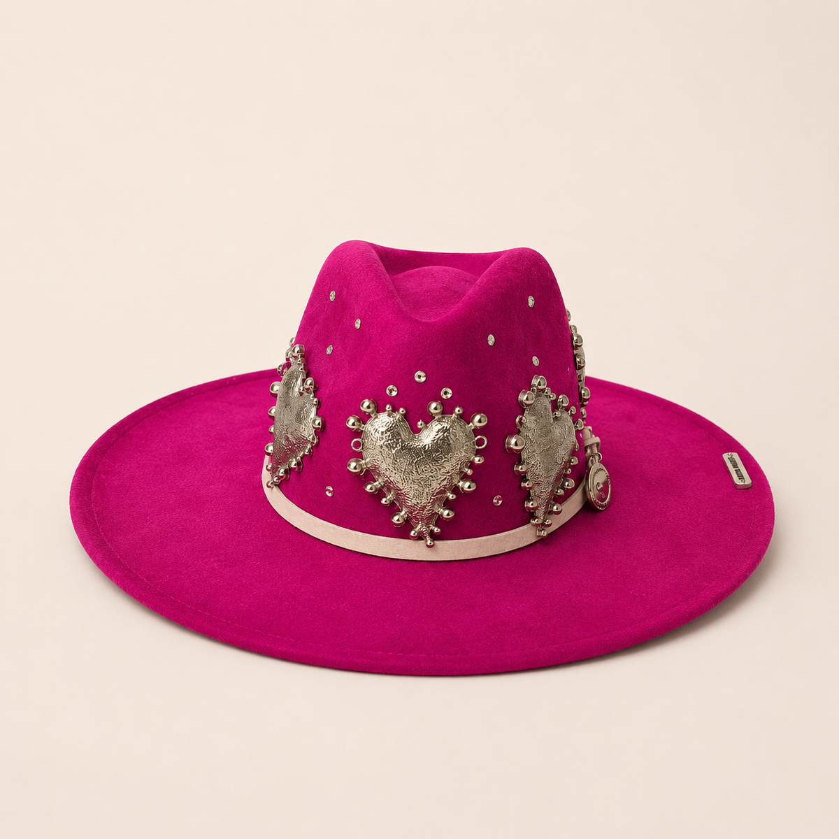 Pink heart hat