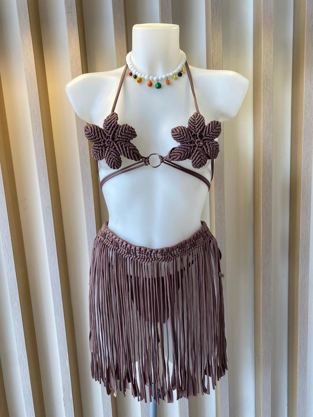 Wild flower bikini light coffee (MAR-6001)