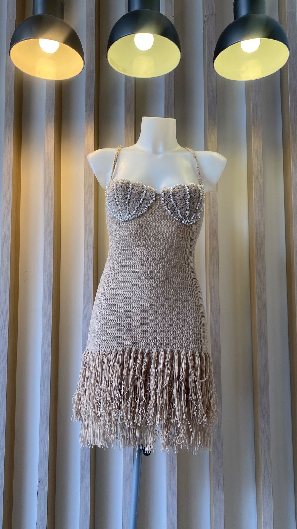 Coral beige dress (LOVE-1003)