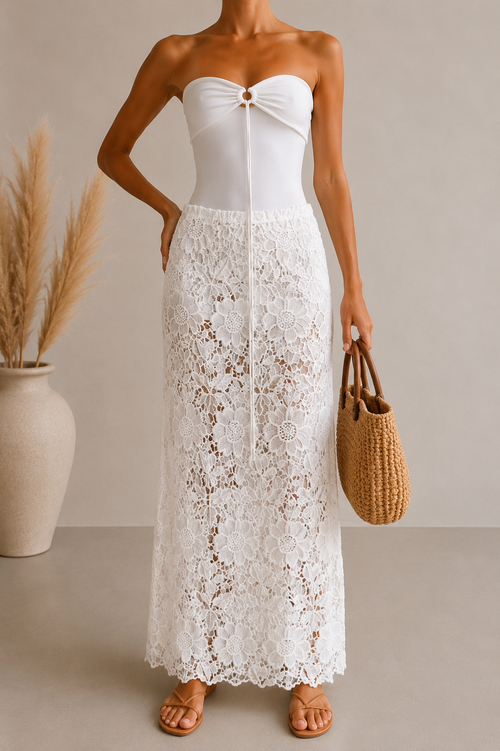lace maxi skirt (LOVE-2022)