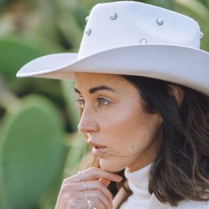 Texas Cowboy hat White/ Secret Perla